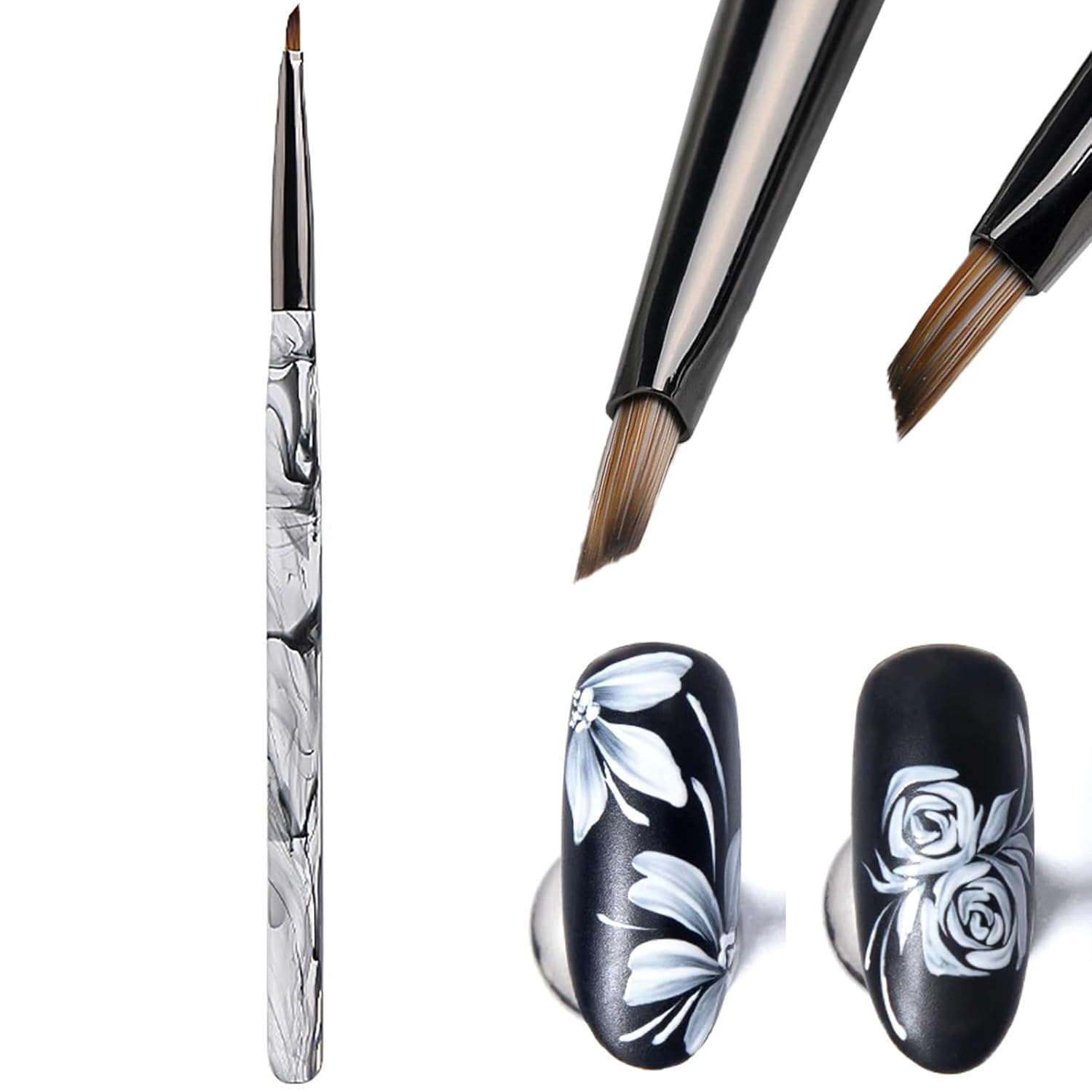 Triangular Pyramid Nail Brush, Quick Nail Painting Designs Tools for Flower, Petal & Butterfly - Acrylic & Gel Polish 3d Nail Art Brushes Pen for DIY & Salon Nail Supplies - 1pc