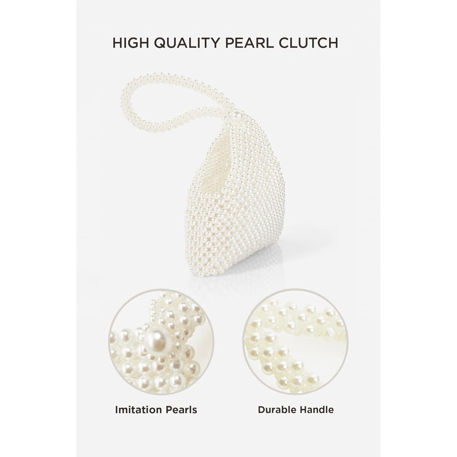 BABEYOND Pearl Clutch Purse Evening Bags for Women Elegant Triangle Purse for Wedding Bride Party Prom