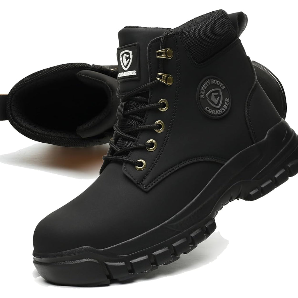 Steel Toe Boots For Women Wateproof Safety Shoes Men Lightweight Composite Toe Boots Leather Construction Steel Work Shoes