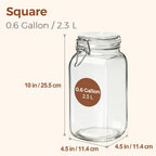 Comsaf Large Square Glass Jars With Airtight Lids 78 Oz 3 Pack Wide Mouth | Flour Sugar Rice, Coffee Storage, Pantry Organization, Large Capacity, Cabinet Organization, Dry Goods, Sourdough Pickling