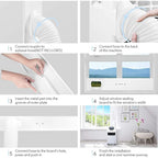 Portable Ac Window Vent Kit 5.9" Air Conditioner Window Seal Panel Hose Kit | No Coupler, For Vertical&Horizontal Sliding Window, Panel Adjustable Length: 16.9"-62.1", Strengthern Sealing, Keep Cool