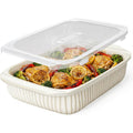 Artena Baking Dish 5.1 Quarts, Casserole Dishes For Oven, Baking Pan With Handles, Lasagna Pan Deep, Large Casserole Dish, Rectangular White Ceramic Bakeware (Baking Dish With Lids)