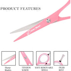 Hair Cutting Scissors Extremely Sharp Right-Hand Razor Edge - 5.5” Overall Length,Made Of 420C Japanese Stainless Steel Salon Scissors Professional Barber Haircut Scissors (Pink, 5.5'')