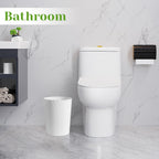 Bathroom Small Trash Can With Trash Bag Plastic Garbage Can Round Waste Basket For Bathrooms, Laundry Room, Kitchens, Offices, Kids Rooms, Dorms, 1.8 Gallons, 3 Pack (White)