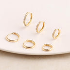 Gold Hoop Earrings Set Huggie Hoop Earrings Hypoallergenic Tiny Lightweight Cartilage Cubic Zirconia Jewelry Everyday Earrings for Women Piercing