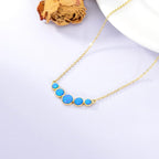 SISGEM Solid 14K Gold Opal Necklace for Women, Real Gold Choker Necklace Fine Jewelry Gifts for Wife,Mom,Mother'Day, 18 Inch
