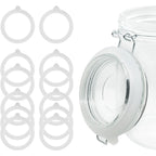 12 Pieces Rubber Seals Rings For Glass Jars, Airtight Silicone Replacement Gasket, Leakproof Silicone Gasket Sealing Rings For Mason Jars, Elastic And Fits Most Sizes (White)