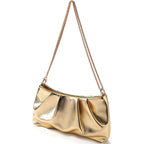 Women'S Clutch Purse, Pleated Evening Handbag, Shoulder Bag With Detachable Chain And Shoulder Strap