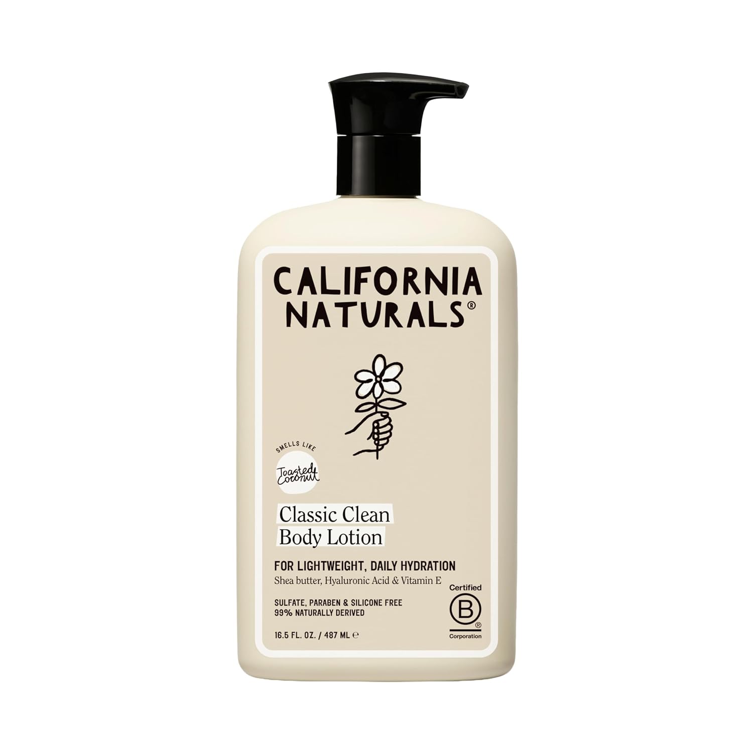 California Naturals Classic Clean Body Lotion For Dry Skin, Moisturizing, Lightweight With Shea Butter, Naturally Scented, Vegan, Sulfate, Paraben & Phthalate Free, Toasted Coconut, 16.5 Oz