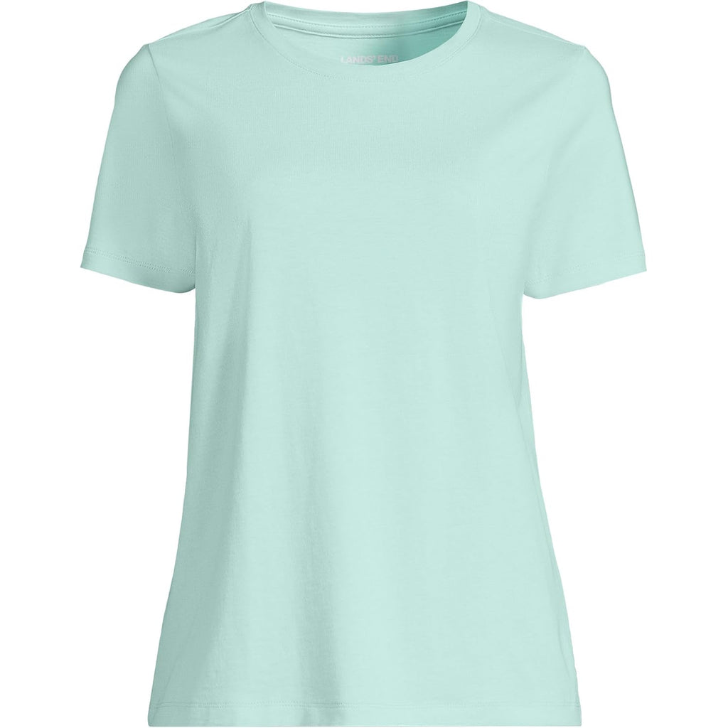 Lands' End Women'S Relaxed American-Grown Supima Cotton Crew Neck T-Shirt