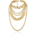 CSIYANJRY99 Chunky Gold Necklaces for Women,Multilayer Punk 80s Hip Hop Necklace,Layered Cuban Link Chain Statement Necklace 90s Freaknik Outfit Accessories for Women