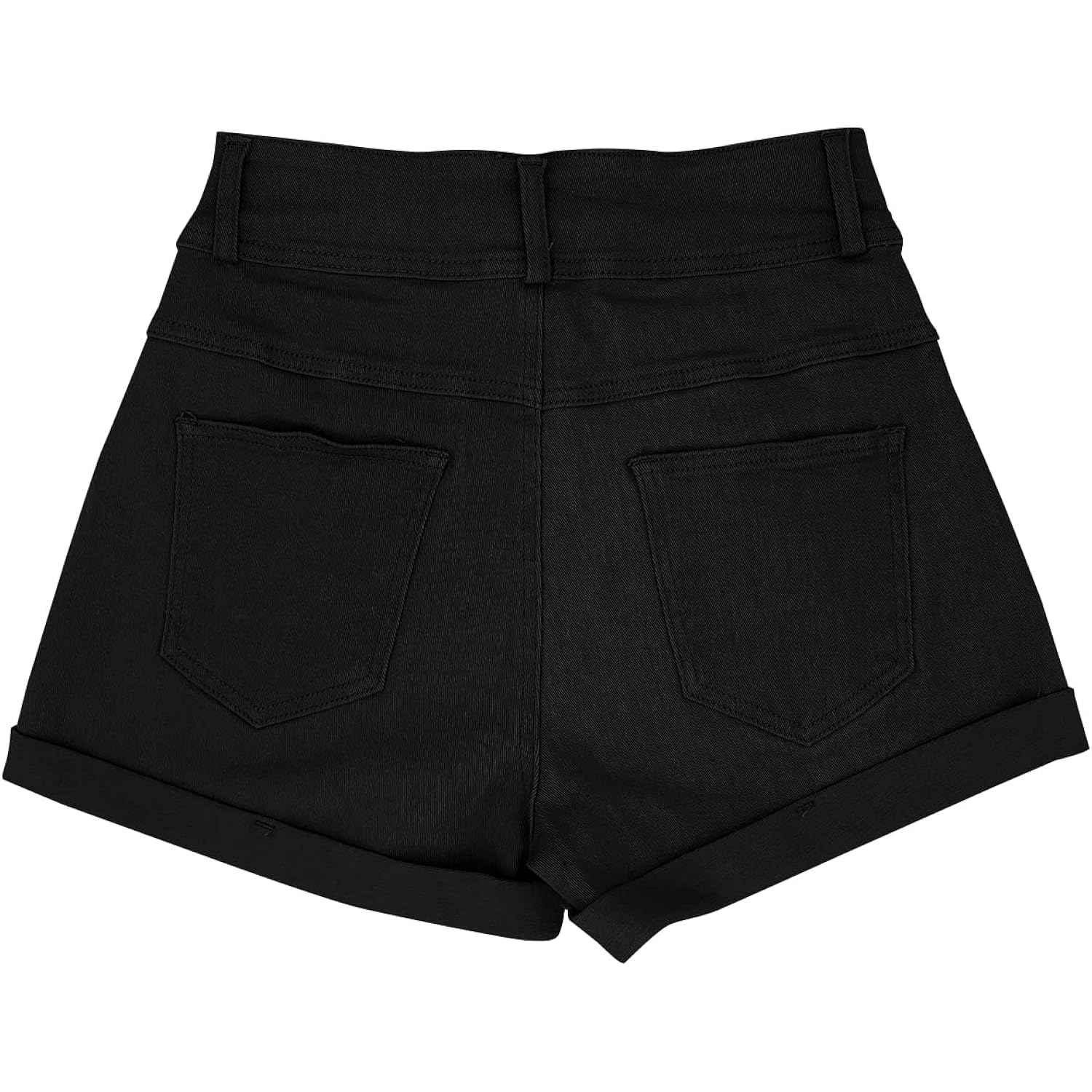 Womens Relaxed Fit Casual High Waist Pocketed Denim Shorts