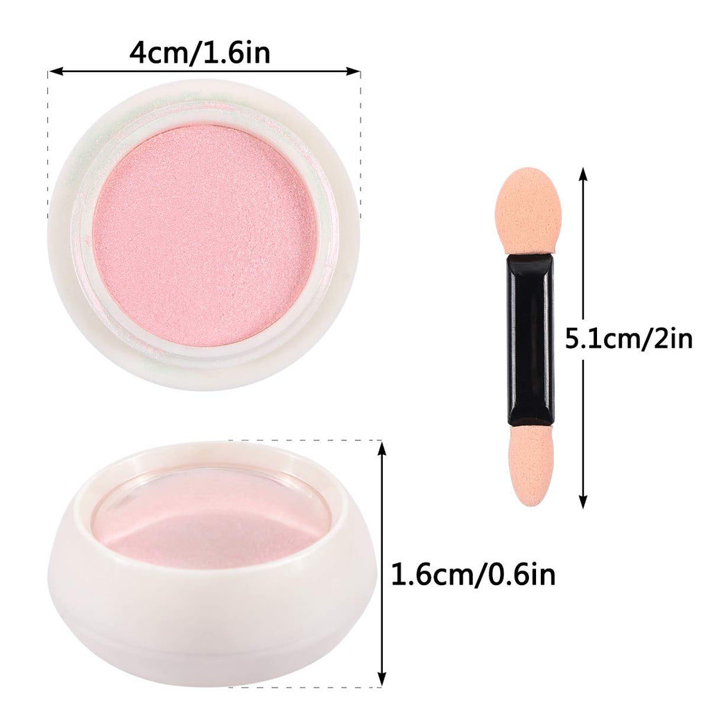 Mirror Laser Nail Decoration - Neon, Aurora, Titanium Metal Powder With Nail Sponge Brushes