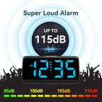 Digital Alarm Clocks For Bedrooms, Loud Alarm Clock With Dual Alarms, Bold Digits, 5 Dimmers, 4 Volumes, Snooze, Bedside Clock For Deep Sleepers Kids Teens Seniors, Plug In Clock, Easy To Set