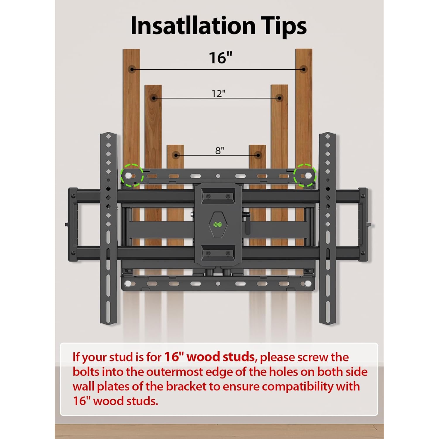 USX Mount Full Motion TV Wall Mount for Most 42-90 inch Flat Screen/LED/4K, TV Mount Bracket Dual Swivel Articulating Tilt 6 Arms, Max 16" Wood Studs, VESA 600x400mm, Holds up to 132lbs