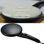 Electric Crepe Maker, 8" Crepe Pan Nonstick With Batter Spreader & Dipping Tray, 800W Quick Heat-Up & Auto Temperature Control For Perfect Pancakes, Pfoa & Bpa Free, Easy Clean Portable Griddle