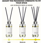 Reed Diffuser Set Of 3, Jasmine, Lavender & Vanilla Scented Oil Diffusers With 15 Reeds, Long-Lasting Home Fragrance For Bedroom & Bathroom Decor, 1.7 Fl Oz Each, Total 5.1 Oz