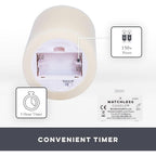 Set Of 3 Flameless Led Flickering Moving Flame Pillars (3X 4.5, 3X5.5, 3X6.5), Real Unscented Wax W/ Melted Edge & Smooth Finish, Aa Battery Operated, Pearl Ivory