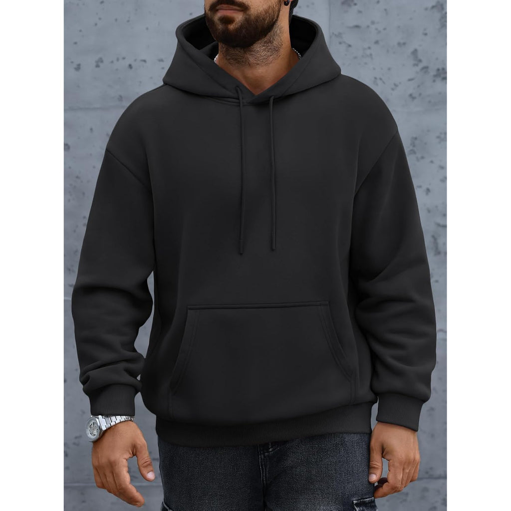 Efan Mens Oversized Hoodies Fall Sweatshirt Winter Fleece Hooded Collar Drawstring Pullover With Pockets