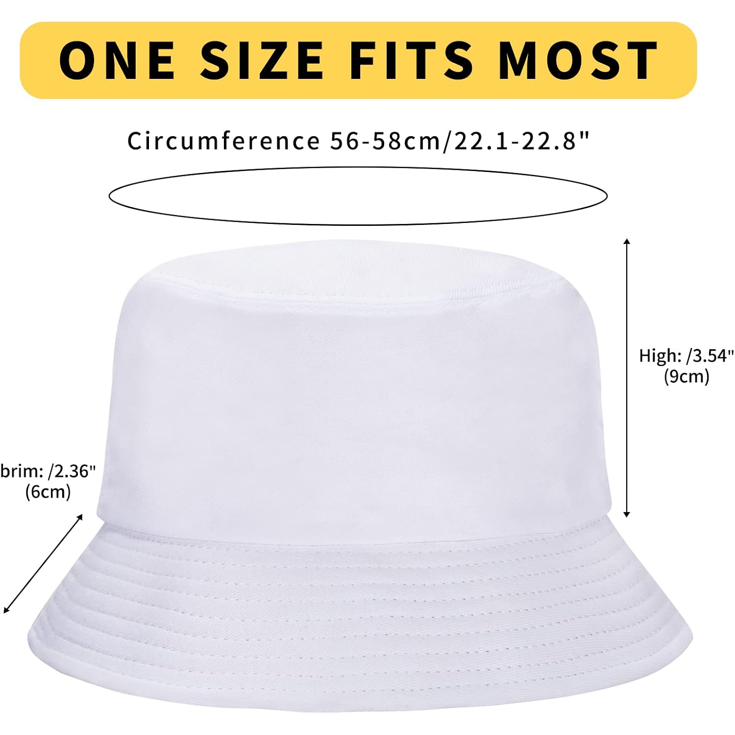 1 & 2 Pack Bucket Hat for Women Men Summer Travel Beach Sun Hat Outdoor Cap Unisex Bucket Hats 1pack-white