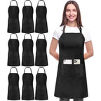 Utopia Kitchen 10 Pack Bib Apron Adjustable With 2 Pockets, Water And Oil Resistant, Cooking Kitchen Chef Apron For Women Men
