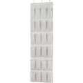 Amazon Basics 24 Medium Mesh Pocket Over-The-Door Hanging Shoe Organizer, Space Saving Shoe Storage, Light Grey | Over-The-Door