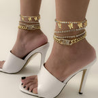 yfstyle Butterfly Ankle Bracelet for Women Rhinestone Anklets Bulk Adjustable Layered Beach Ankle Bracelet Braided Chain Anklet Charm Ankle Bracelet Jewerly Gift
