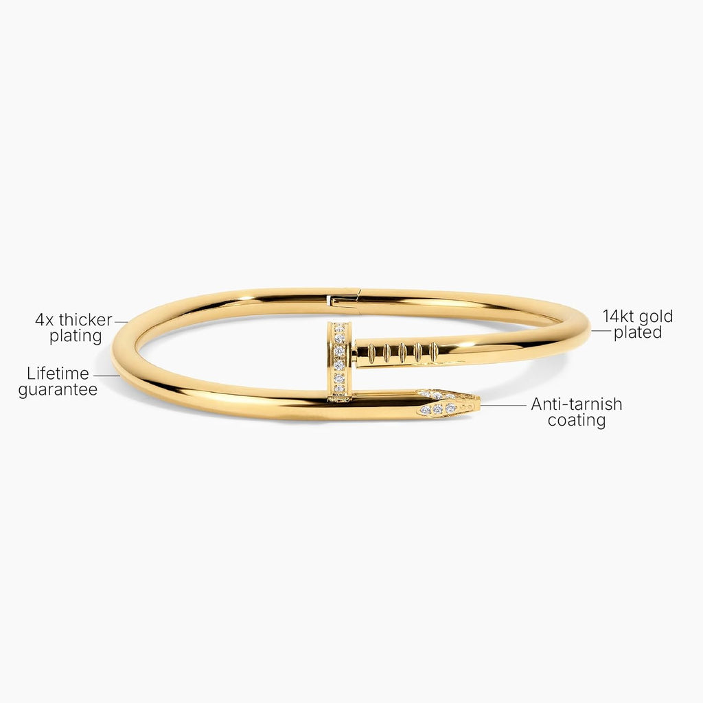 Silver Nailed It Bangle by Electric Picks Jewelry