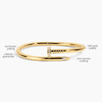 Silver Nailed It Bangle by Electric Picks Jewelry