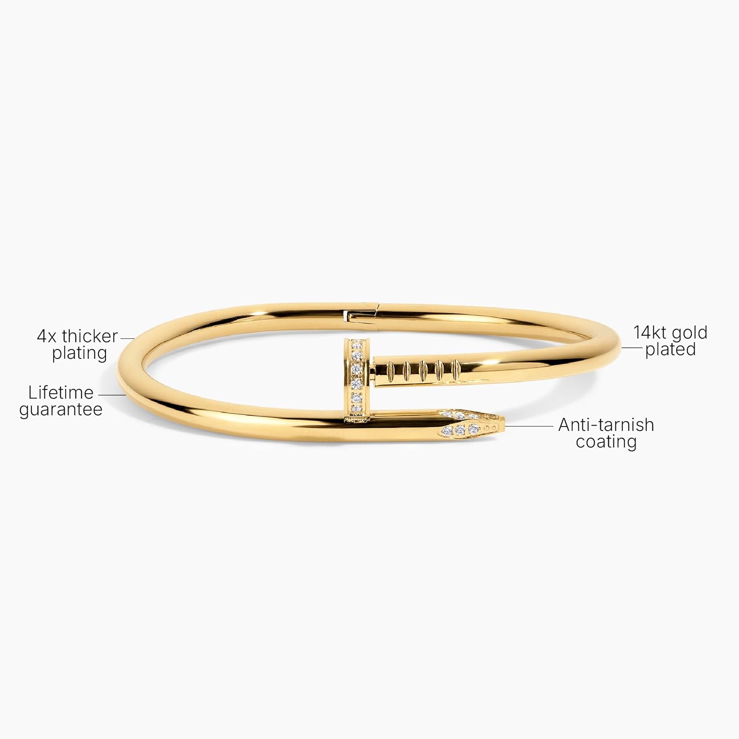 Silver Nailed It Bangle by Electric Picks Jewelry