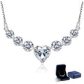 Moissanite Necklace for Women, 1.7-7.6 Carat Heart Necklace Engraved 'I LOVE YOU' Gift for Wife, Wedding Anniversary Birthday Gifts for Women, Jewelry Gifts for Her Wife Mom Girlfriend Lady