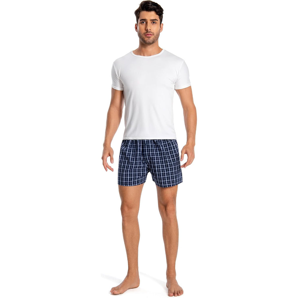 Men'S 100% Cotton Boxer Shorts, Men'S Classic Fit Woven Underwear, 5 Pack / 10 Pack