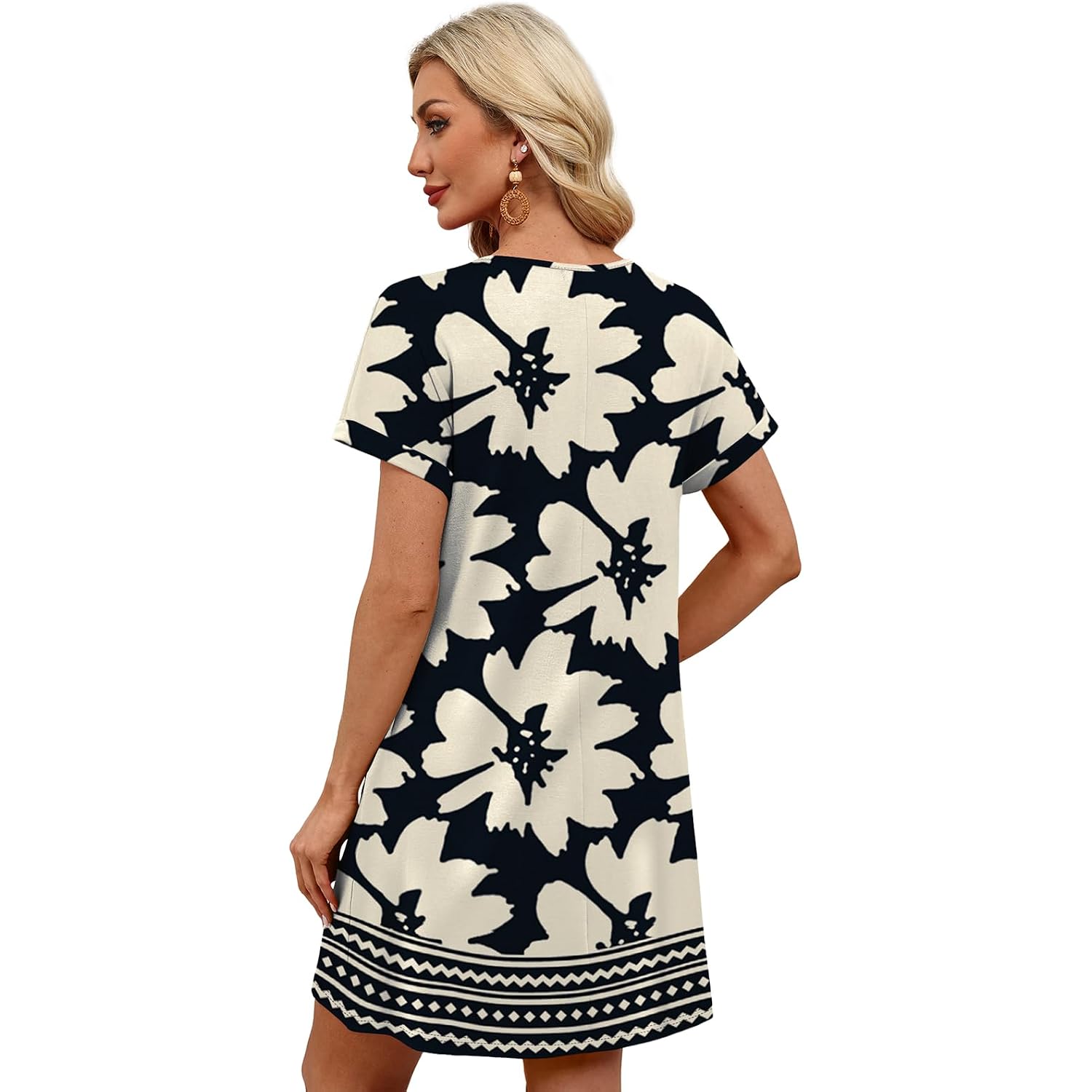 Wiholl Summer Dresses For Women With Sleeves Midi Dress Button Down Beach Vacation Casual Dresses Fashion Clothing