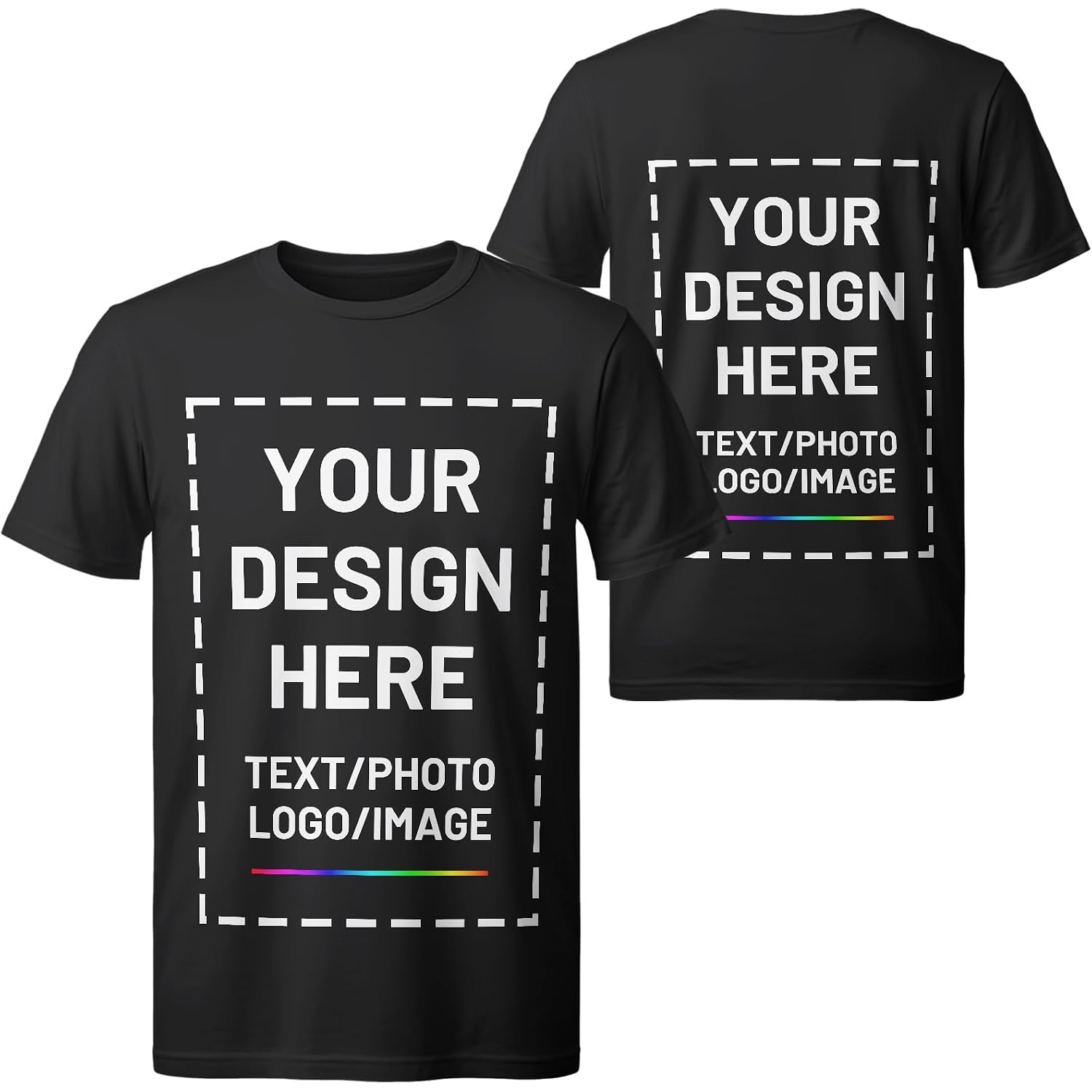 Custom T Shirts For Men Women, Personalized Shirts With Photo Logo Text, Customized T-Shirt Front & Back Print