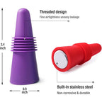 Wine Stoppers Beverage Bottle Sealer Soft Silicone Wine Bottle Stoppers Corks With Grip Top For Keeping Wine Champagne Fresh, 8 Pack