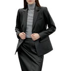 Casual Leather Jacket Women,Lambskin Leather Blazer,Versatile Outfits