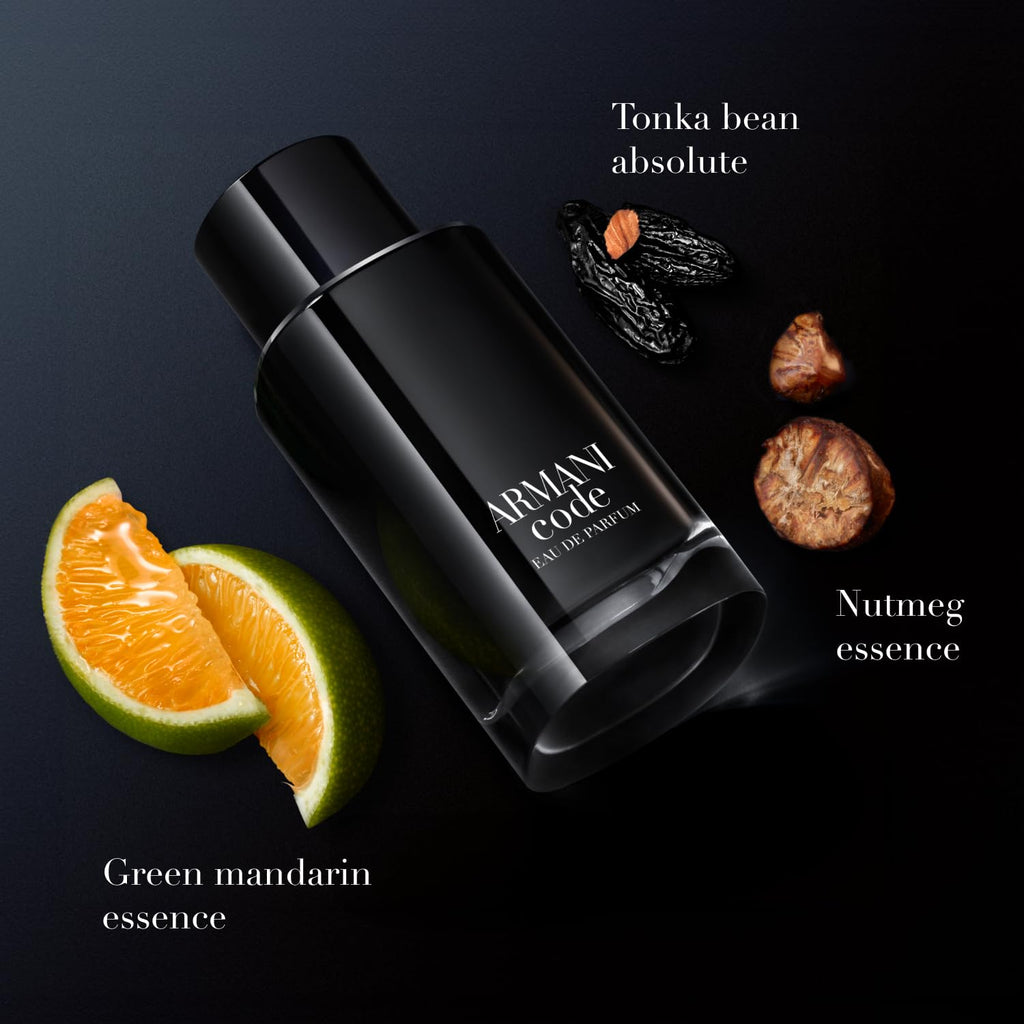 Armani Beauty - Code - Eau de Parfum - Cologne for Men - Fougère Ambery Spicy Men’s Fragrance - Green Mandarin, Nutmeg, Tonka Bean Notes