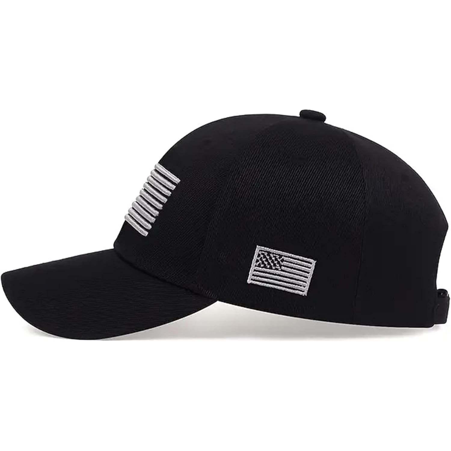 Patriotic-USA-Baseball-Caps Woman-Man-Washed-Worn-Out-Mesh-Sun-Hat for 4th July (Size M) Black