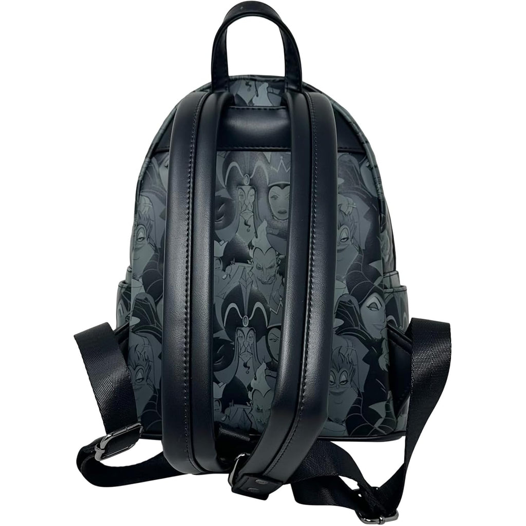 Loungefly Disney Villains Debossed All Over Print Womens Double Strap Shoulder Bag Purse