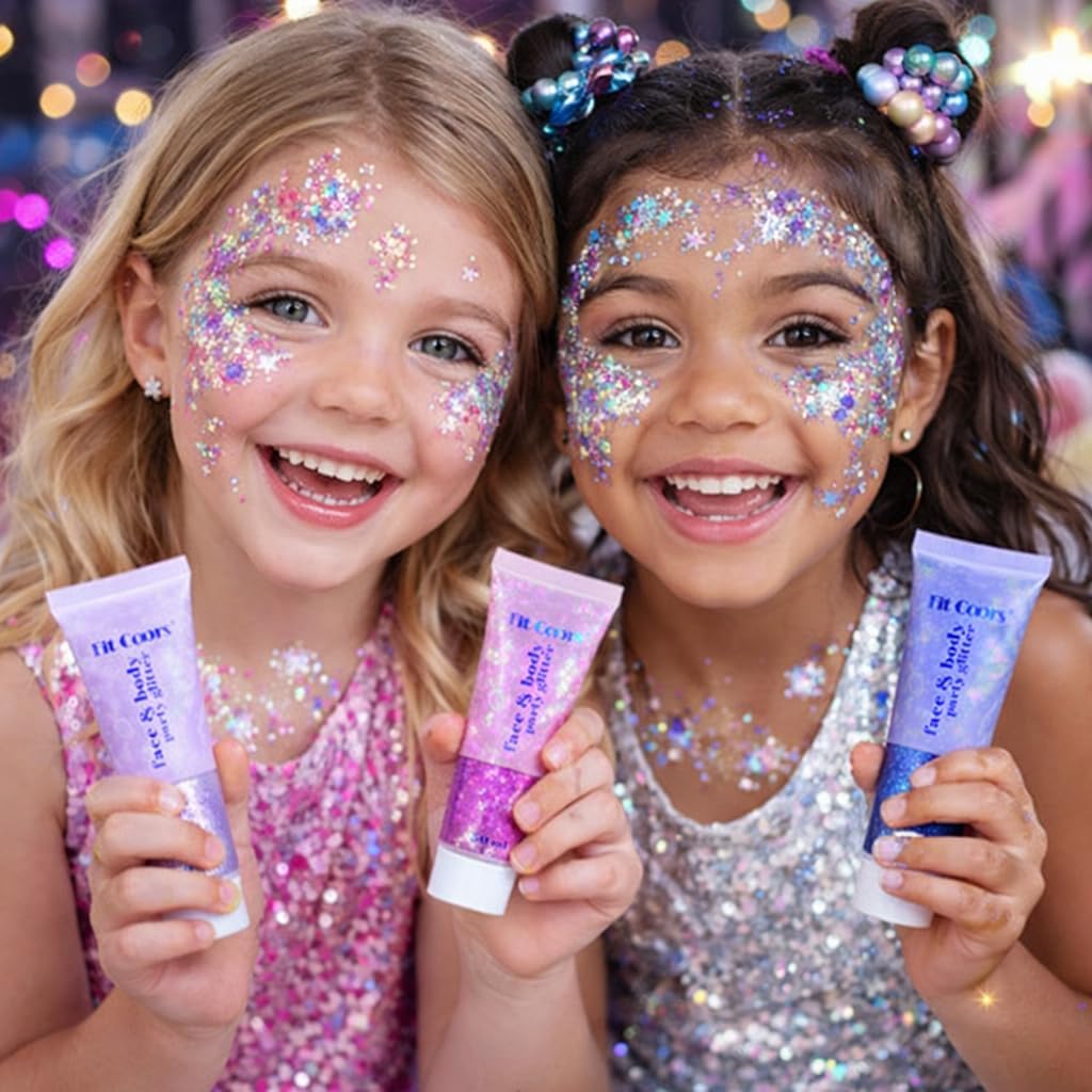 Face Body Glitter Gel: 100ml Chunky Sequins Hair Glitter Gel for Singer Concerts Disco Festival Rave Accessories Holographic Cosmetic Laser Mermaid Makeup