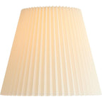 10" Top X 17" Bottom X 14 1/2" High X 14 3/4" Slant Lamp Shade (Pre-Assembled) Replacement Large Ivory White Bell Round Traditional Pleated Spider Harp Finial