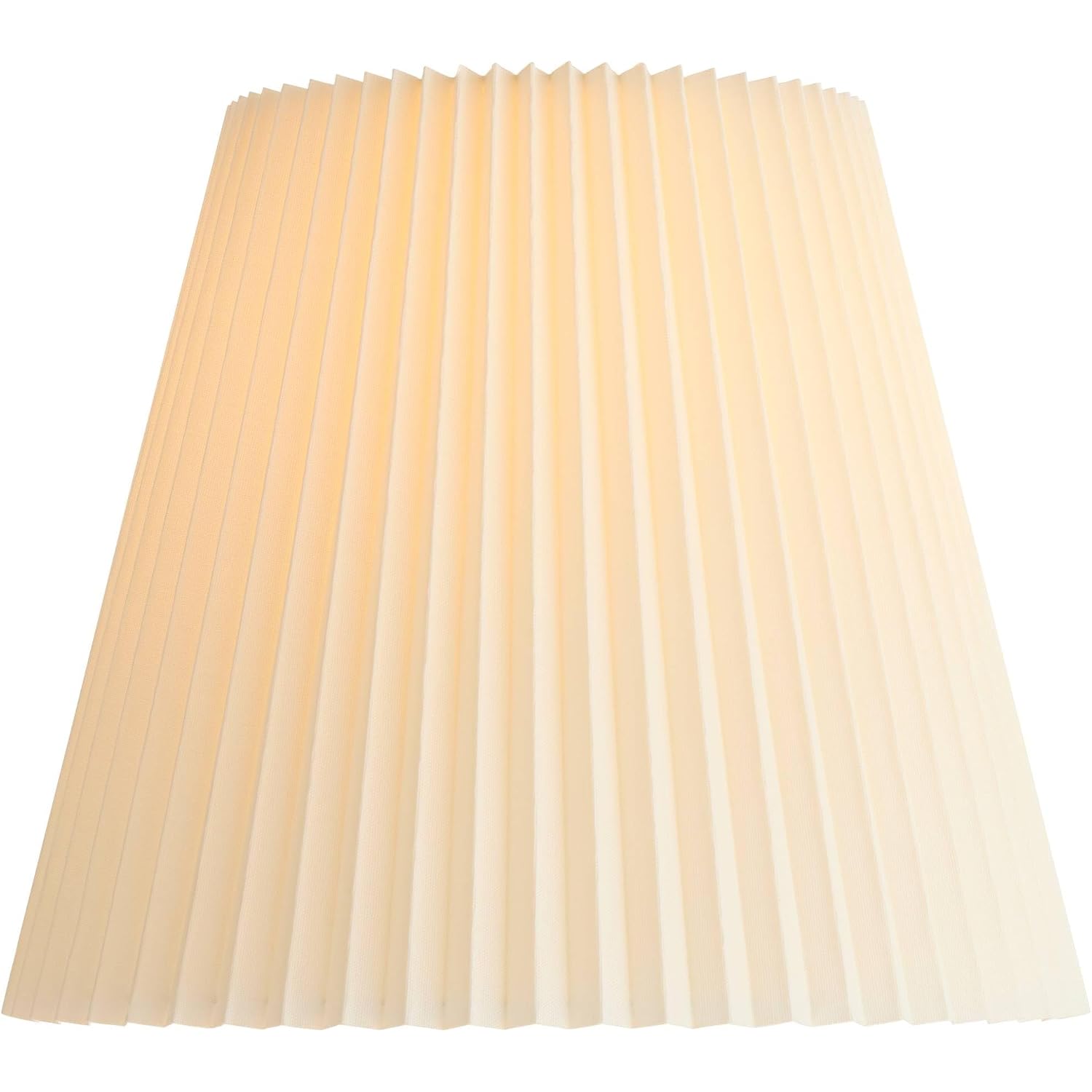 10" Top X 17" Bottom X 14 1/2" High X 14 3/4" Slant Lamp Shade (Pre-Assembled) Replacement Large Ivory White Bell Round Traditional Pleated Spider Harp Finial