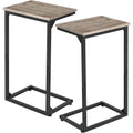 Amhancible C Shaped End Tables Set Of 2, Couch Side Tables That Slide Under Sofa, Slim Tv Trays For Living Room And Bedroom, Narrow Space Saving Laptop Workstation, Grey, Het02Bgy