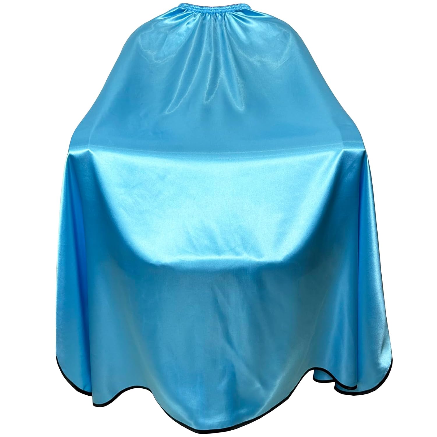 Salon Styling Capes For Clients, Hair Dye Cutting Capes With Elastic Hooks, Waterproof Light Weight Satin Sheen Styling Cape Barber Gown For Stylist, 63”*56”(Blue)