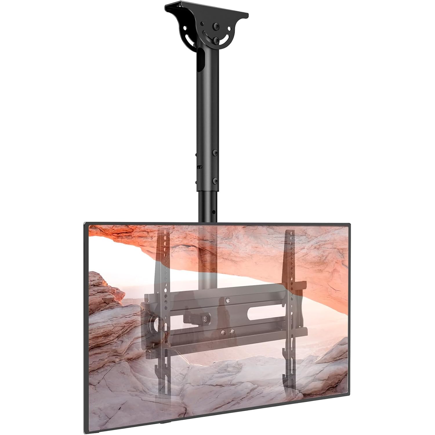 Ceiling Tv Mount Adjustable Bracket For 26-65 Inch Lcd Led Oled 4K Tvs, Pole Ceiling Mount Holds Up To 110Lbs,Hanging Tv Mount Max Vesa 400X400Mm (Ax11Tb01), Black