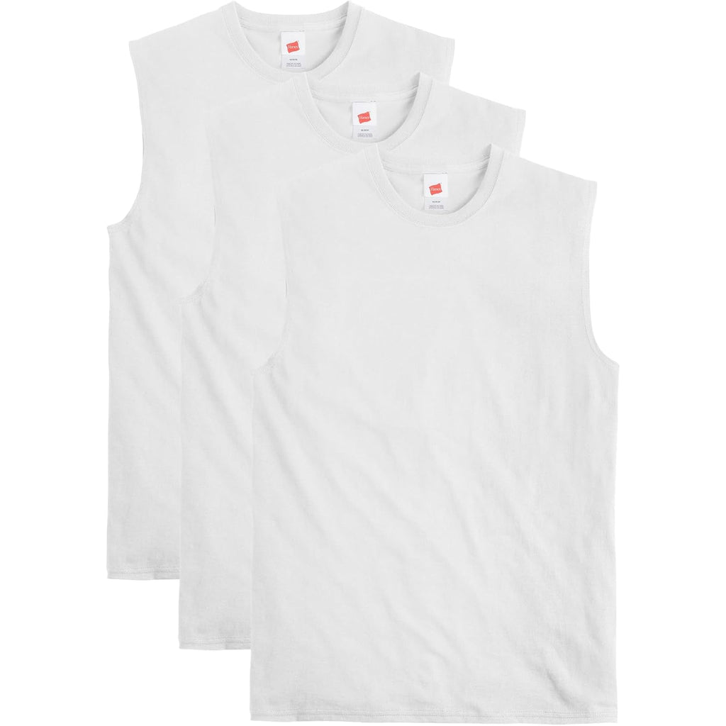 Hanes Men'S Essentials Midweight Muscle T-Shirt Pack, Cotton Muscle Tank Shirts, 3-Pack