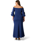 Adrianna Papell Rosette Scuba Crepe Gown