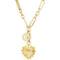 HETICA Chunky Gold-Plated Necklace for Women Heart Pendants Necklace Sun Flower Necklace Fashion Hip Hop Choker Gift