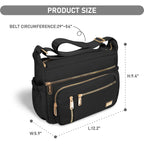 NPBAG Crossbody Bag for Women, Shoulder Purse Handbag Messenger Bag, Trendy Pocketbooks, Waterproof and Multi-Pockets