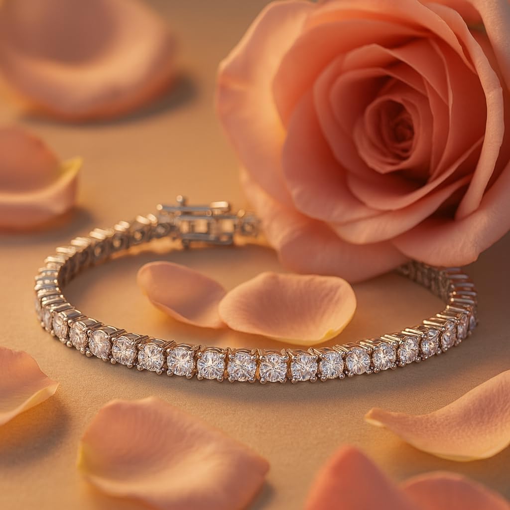 1.0-10 Carats Lab Grown Diamond Tennis Bracelet in 14K Gold, F Color & VS Clarity, Certificate Included, Classic Diamond Bracelets for Women, part of our Premium Jewelry Signature Collection.